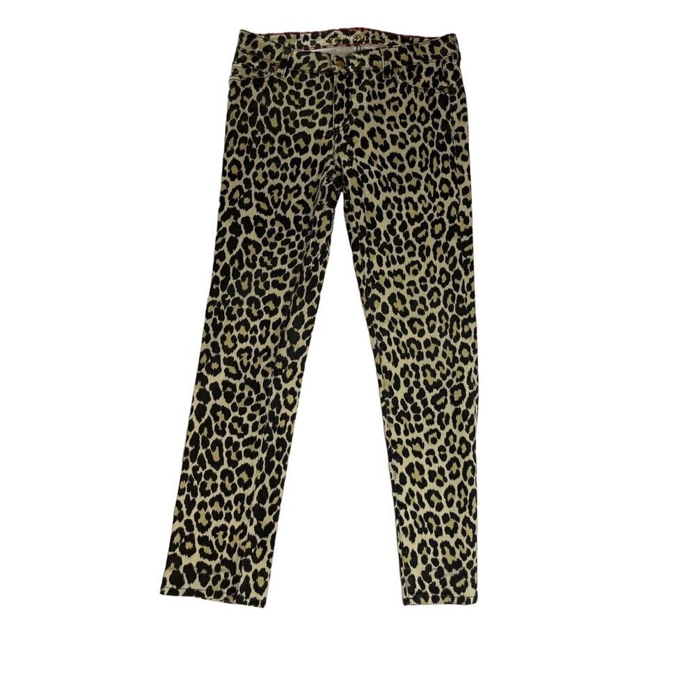 Kate Spade Perry Street Play Hooky Leopard Print Skinny Jeans Size 28
